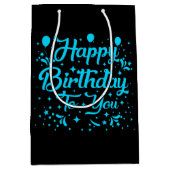 Niedlich Happy Birthday unisex Word Art Mittlere Geschenktüte (Vorderseite)