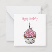 Niedlich Happy Birthday Vintag Cupcake Mitteilungskarte (Vorderseite)