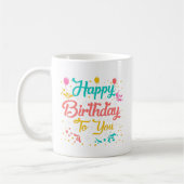 Niedlich Happy Birthday Word Art hinzufügen Kaffeetasse (Links)
