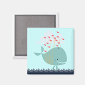 Niedlich Happy Blue Ocean Beach Whale Magnet (Vorderseite/Rückseite)