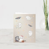 Niedlich Happy Boo Ghost Halloween Einladung (Rückseite)