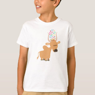 Niedlich Happy Brahman Cow Children T - Shirt