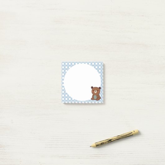 Niedlich Happy Brown Teddy Bar Post-it Klebezettel (Auf Schreibtisch)