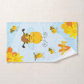 Niedlich Happy Bumble Bee mit Blume Kleines Kind Badhandtuch Set (Handtuch)