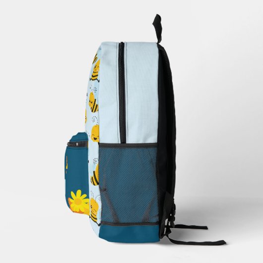 Niedlich Happy Bumble Bee mit Blume Kleines Kind Bedruckter Rucksack (Rechts)