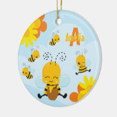 Niedlich Happy Bumble Bee mit Blume Weihnachten Keramik Ornament (Links)