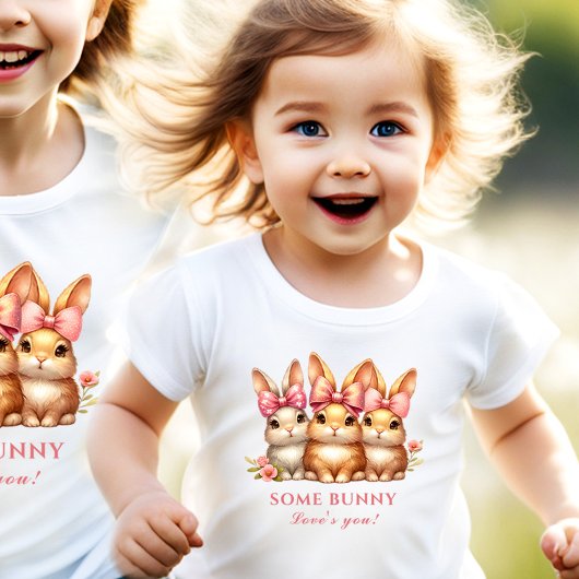 Niedlich Happy Bunny Girl Kleinkind T-shirt