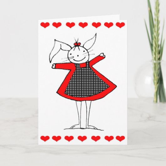 Niedlich Happy Bunny Liebe Card Feiertagskarte (Vorderseite)
