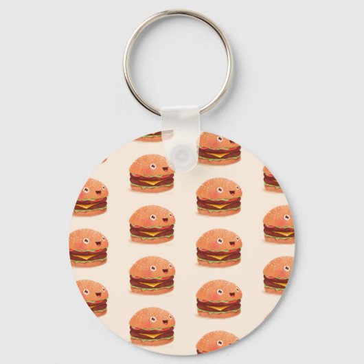 NIEDLICH HAPPY BURGERS 2.25" Basic Button Schlüsse Schlüsselanhänger (Vorderseite)