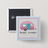 Niedlich Happy Camper Pink RV Button (Vorne & Hinten)