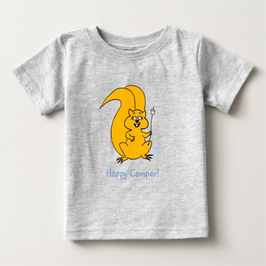 Niedlich Happy Camper Squirrel Summer Baby T - Shi Baby T-shirt (Vorderseite)