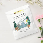 Niedlich Happy Camper Van Trees Camping 1. Geburts Geschenktütchen (Versiegelt)