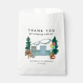 Niedlich Happy Camper Van Trees Camping 1. Geburts Geschenktütchen (Vorderseite)