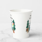 Niedlich Happy Camper Van Trees Camping 1. Geburts Pappbecher (Links)
