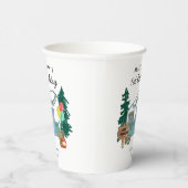 Niedlich Happy Camper Van Trees Camping 1. Geburts Pappbecher (Rechts)