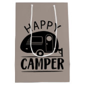 niedlich Happy Camper Wortart Party Mittlere Geschenktüte (Rückseite)