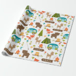 Niedlich Happy Campers Woodland Muster Geschenkpapier<br><div class="desc">Bezauberndes Verpackungspapier mit Vintagem Camper,  Bären,  Reh,  Fuchs und anderen Waldsymbolen.  Perfekt für Babyduschen,  Geburtstagspartys für Kleine oder auch für lustige Kunsthandwerksprojekte.</div>