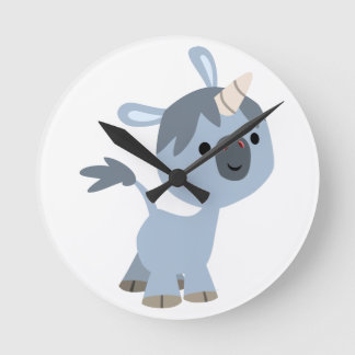 Niedlich Happy Cartoon Baby Einhorn Wall Clock Runde Wanduhr