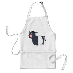 Niedlich Happy Cartoon Belted Galloway Kuh Schürze