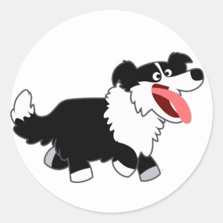 Niedlich Happy Cartoon Border Collie Aufkleber