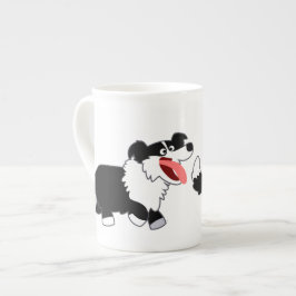 Niedlich Happy Cartoon Border Collie Bone China Ta Porzellantasse