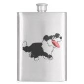 Niedlich Happy Cartoon Border Collie Classic Flask Flachmann (Vorderseite)