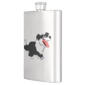 Niedlich Happy Cartoon Border Collie Classic Flask Flachmann (Links)