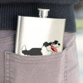 Niedlich Happy Cartoon Border Collie Classic Flask Flachmann (Beispiel)