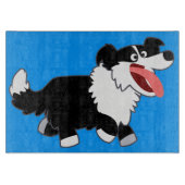 Niedlich Happy Cartoon Border Collie Cutting Board Schneidebrett (Vorderseite)