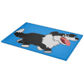 Niedlich Happy Cartoon Border Collie Cutting Board Schneidebrett (Ecke)