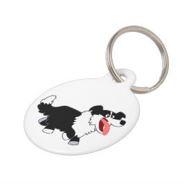 Niedlich Happy Cartoon Border Collie Dog Tag Haustiermarke