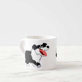 Niedlich Happy Cartoon Border Collie Espresso Tass Espressotasse