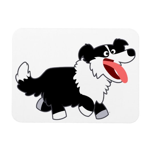 Niedlich Happy Cartoon Border Collie Flexible Magn Magnet (Horizontal)