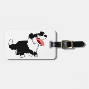 Niedlich Happy Cartoon Border Collie Gepäckstück T Gepäckanhänger