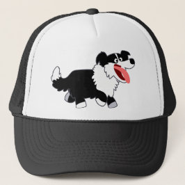 Niedlich Happy Cartoon Border Collie Hat Truckerkappe
