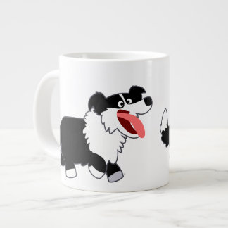 Niedlich Happy Cartoon Border Collie Jumbo Tasse