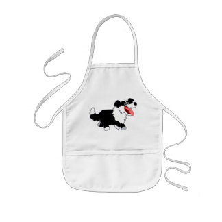 Niedlich Happy Cartoon Border Collie Kids Schürze