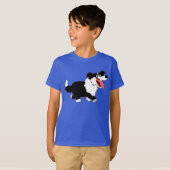 Niedlich Happy Cartoon Border Collie Kids T - Shir T-Shirt (Vorne ganz)