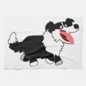 Niedlich Happy Cartoon Border Collie Küchentuch (Horizontal)