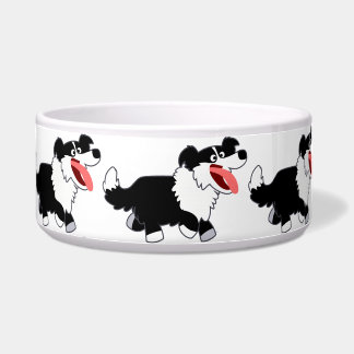 Niedlich Happy Cartoon Border Collie Pet Bowl Napf