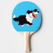 Niedlich Happy Cartoon Border Collie Ping Pong Pad Tischtennis Schläger (Vorderseite)