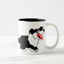 Niedlich Happy Cartoon Border Collie Tasse