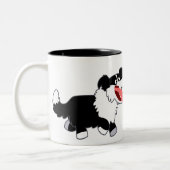Niedlich Happy Cartoon Border Collie Tasse (Links)