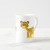 Niedlich Happy Cartoon Cheetah Bone China Tasse (Vorderseite Rechts)
