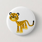 Niedlich Happy Cartoon Cheetah Button Abzeichen (Vorderseite)