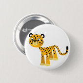 Niedlich Happy Cartoon Cheetah Button Abzeichen (Vorne & Hinten)