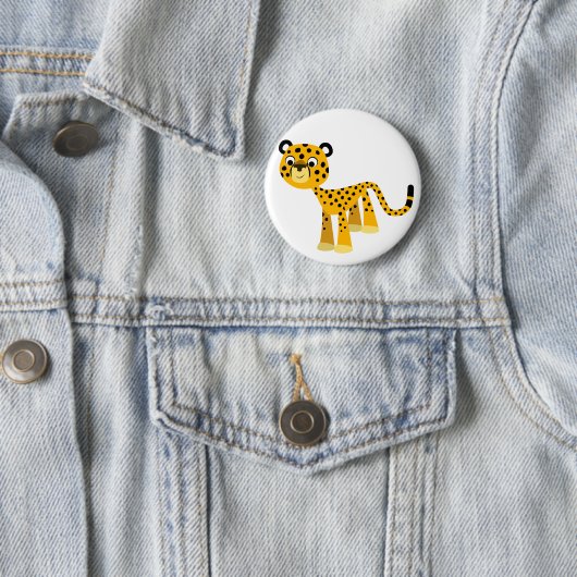 Niedlich Happy Cartoon Cheetah Button Abzeichen (Beispiel)