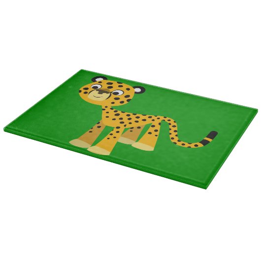 Niedlich Happy Cartoon Cheetah Cutting Board Schneidebrett (Ecke)