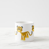 Niedlich Happy Cartoon Cheetah Espresso Tasse (Vorderseite)