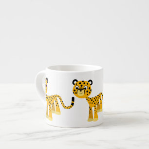 Niedlich Happy Cartoon Cheetah Espresso Tasse